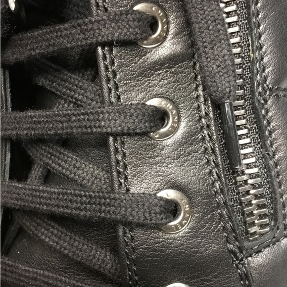 VNTG CHANEL HI TOP LEATHER TWEED TRIM CLASSIC SNEAKERS DOUBLE ZIPPER PULL - Picture 8 of 11